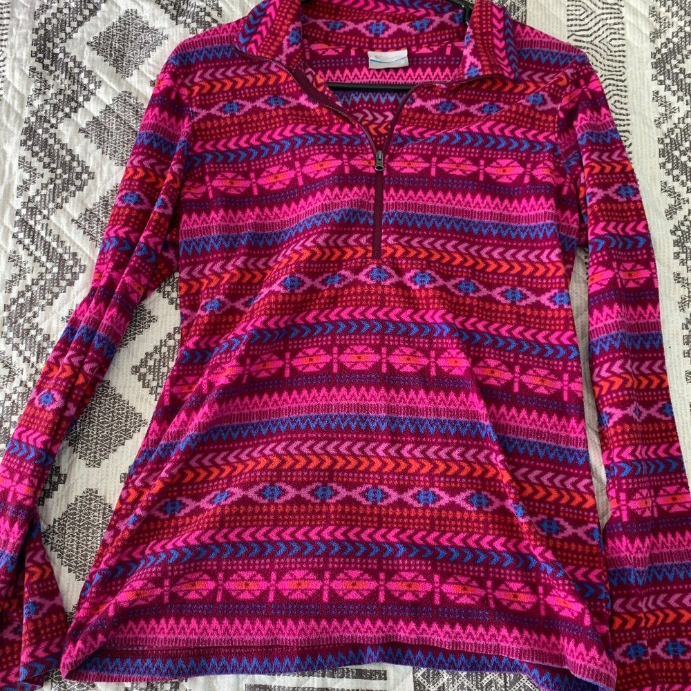 Columbia Aztec quarter zip fleece jacket s